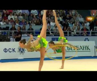 Cto Europa rítmica 2012. Conjuntos. Final 3 cintas + 2 aros (6-9) Rusia
