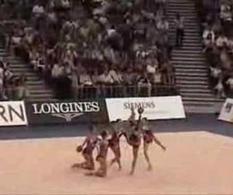 world rhythmic gymnastics 2003 Russian 3 hoop 2 ball Final